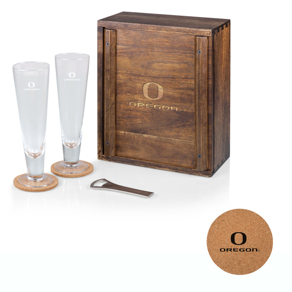 Oregon Ducks - Pilsner Beer Glass Gift Set-Picnic Time Family of Brands