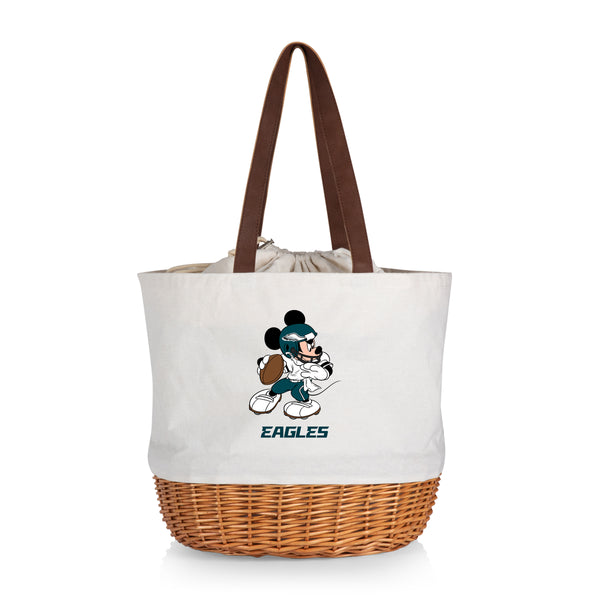 Philadelphia Eagles Mickey Mouse - Coronado Canvas and Willow Basket Tote