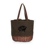 Columbus Blue Jackets - Coronado Canvas and Willow Basket Tote-Picnic Time Family of Brands