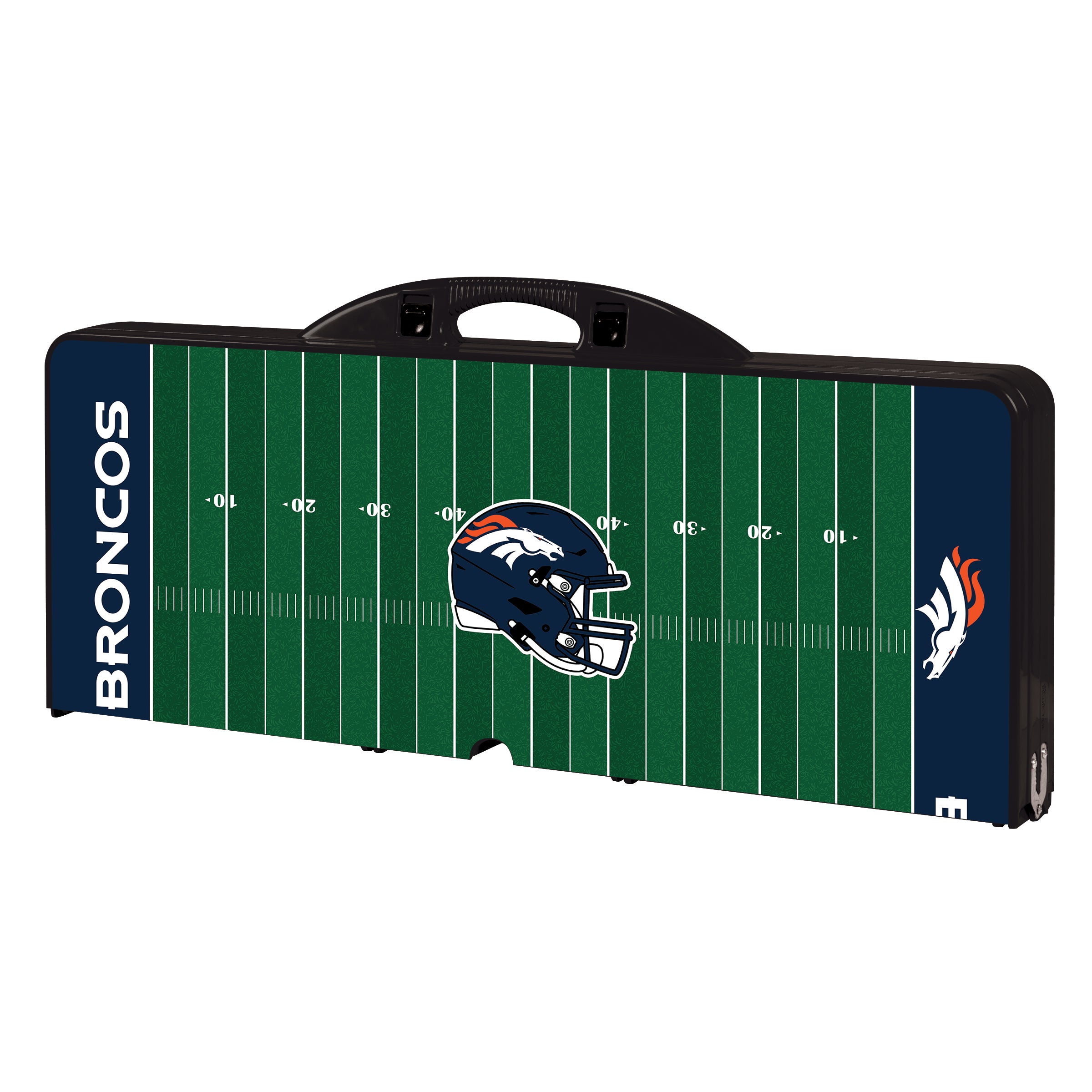 Denver Broncos Football Field - Picnic Table Portable Folding Table with Seats