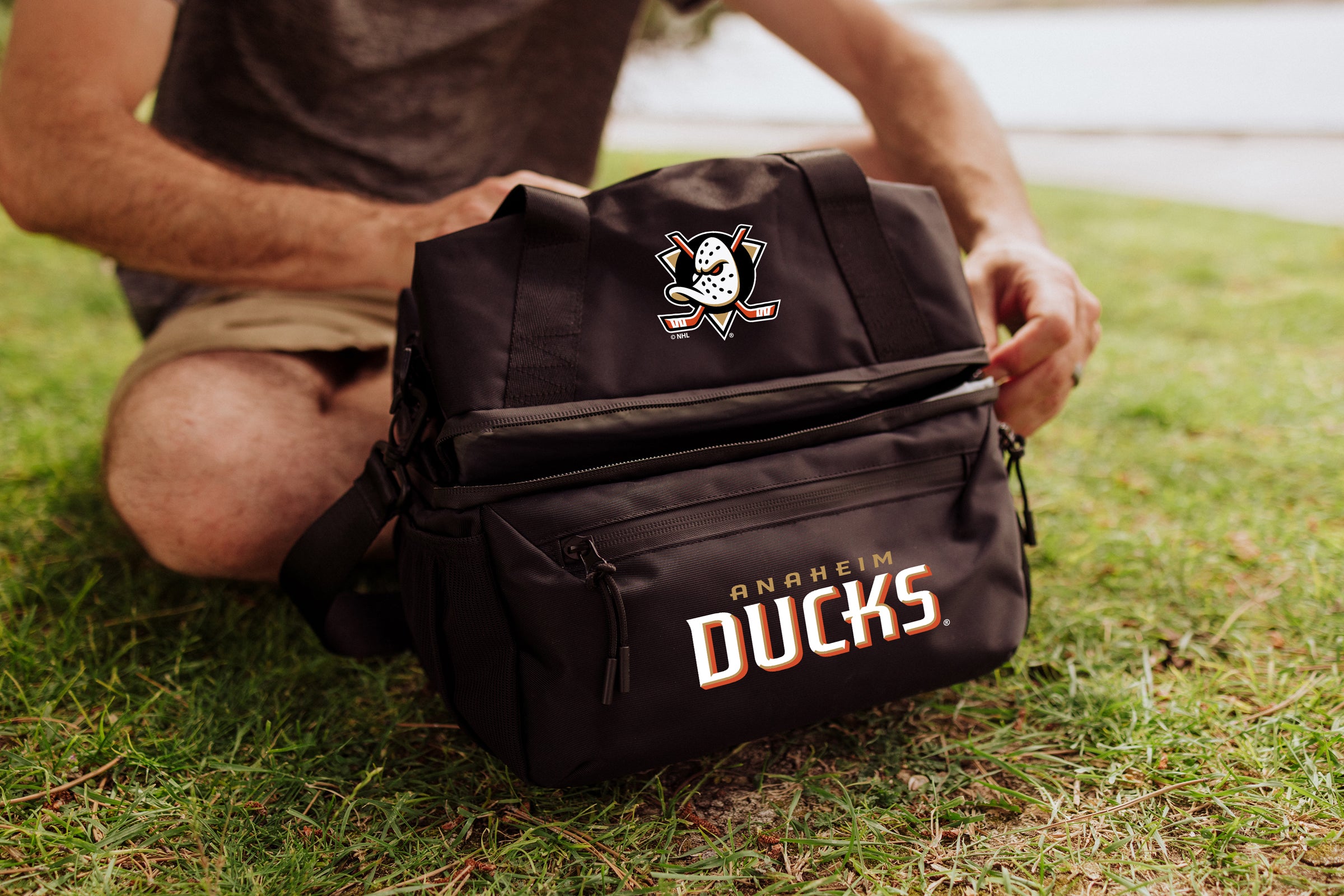 Anaheim Ducks - Tarana Recycled Lunch Bag Cooler with Utensils-Picnic Time Family of Brands