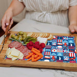 America250 - Ventana - Tempered Glass and Acacia Cheese Board and Knife Set-Picnic Time Family of Brands