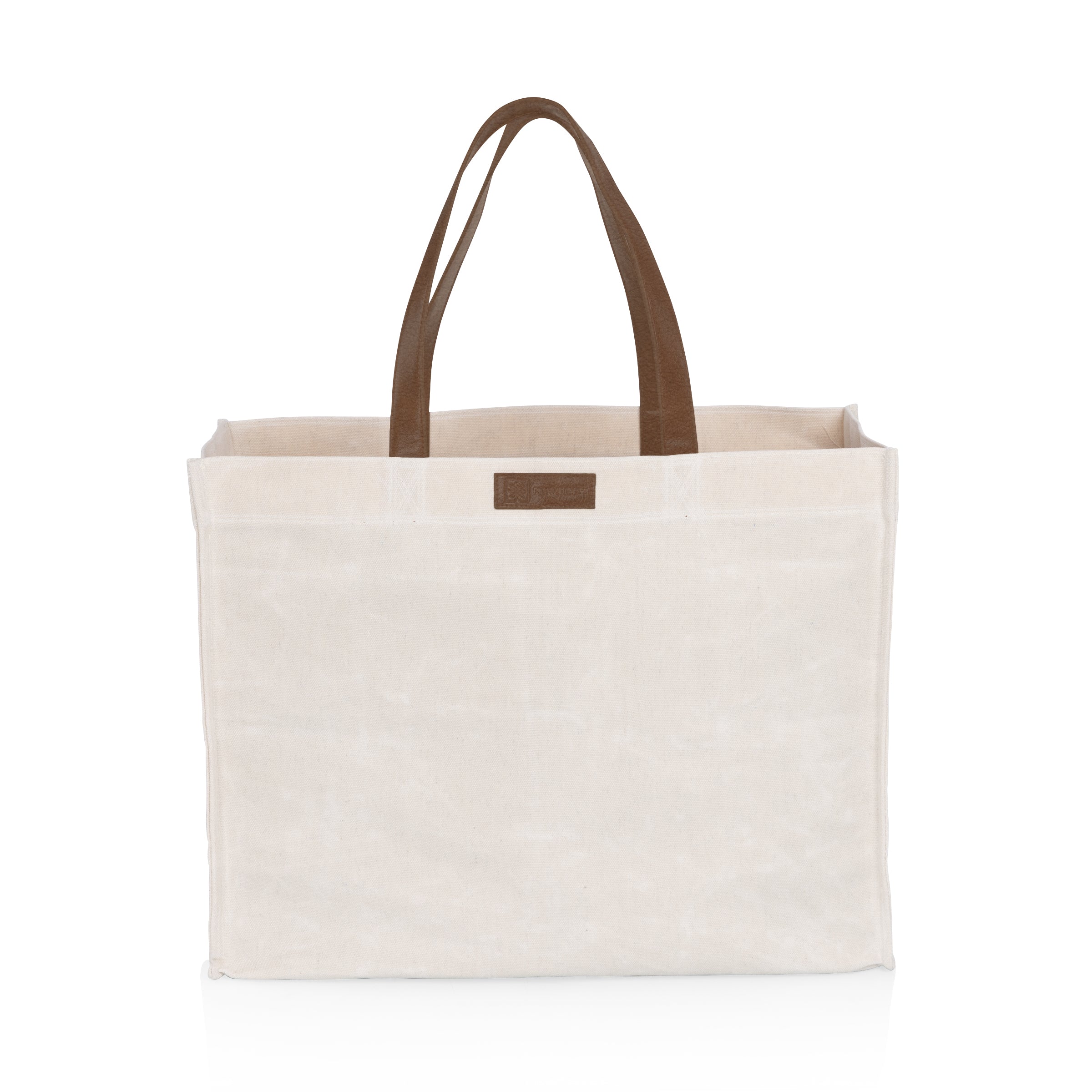 Market Waxed Canvas Tote with Leatherette Handles