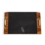 Acacia Wood & Slate Black with Gold Accents
