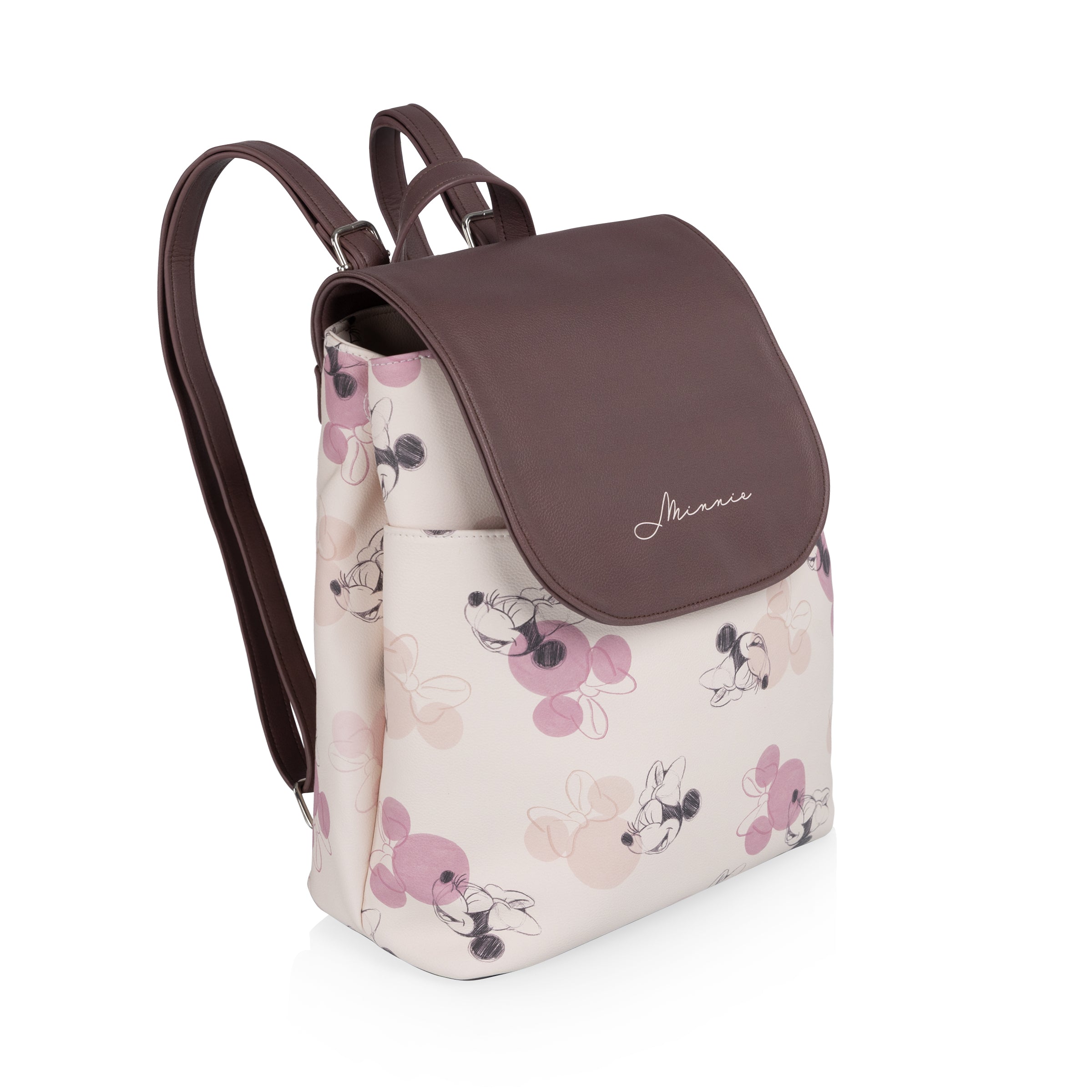 insulated mini backpack Oniva Disney Minnie Mouse Downtown 6 qt. Mini Cooler Backpack, Beige With Vintage Pink Sketch