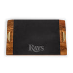 Acacia Wood & Slate Black with Gold Accents