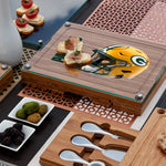 Green Bay Packers - Concerto Glass Top Cheese Cutting Board & Tools Set-Picnic Time Family of Brands