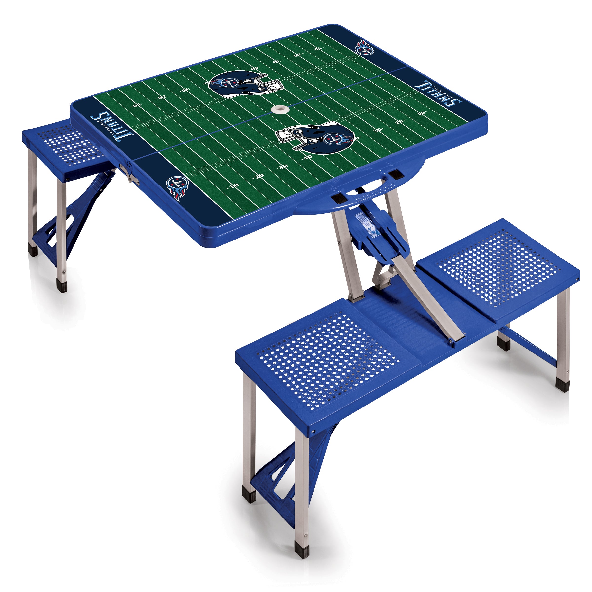 Tennessee Titans Football Field - Picnic Table Portable Folding Table with Seats