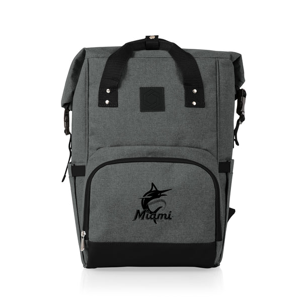 Miami Marlins - On The Go Roll-Top Backpack Cooler