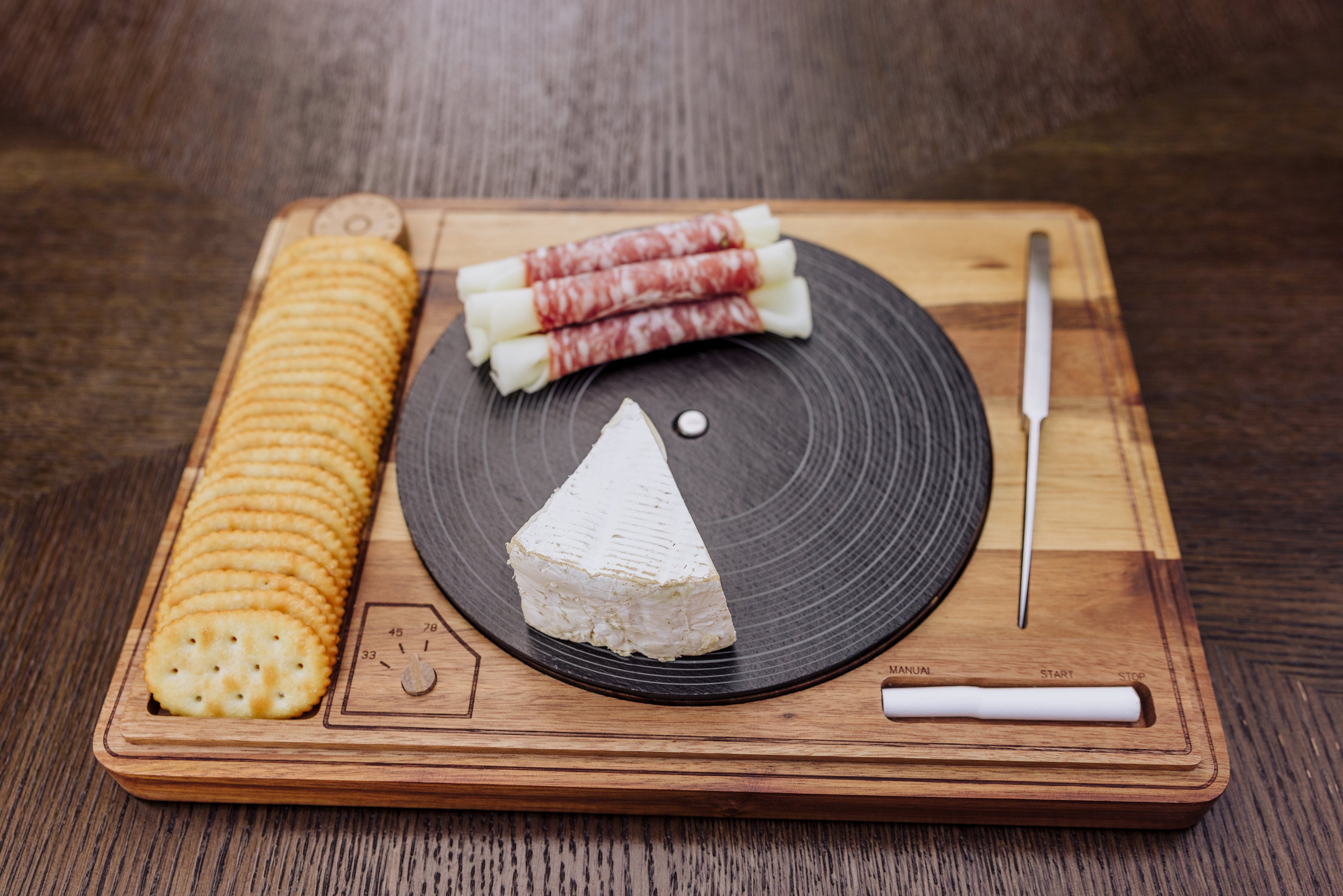 Turntable Acacia and Slate Cheese Board with Knife – PICNIC TIME