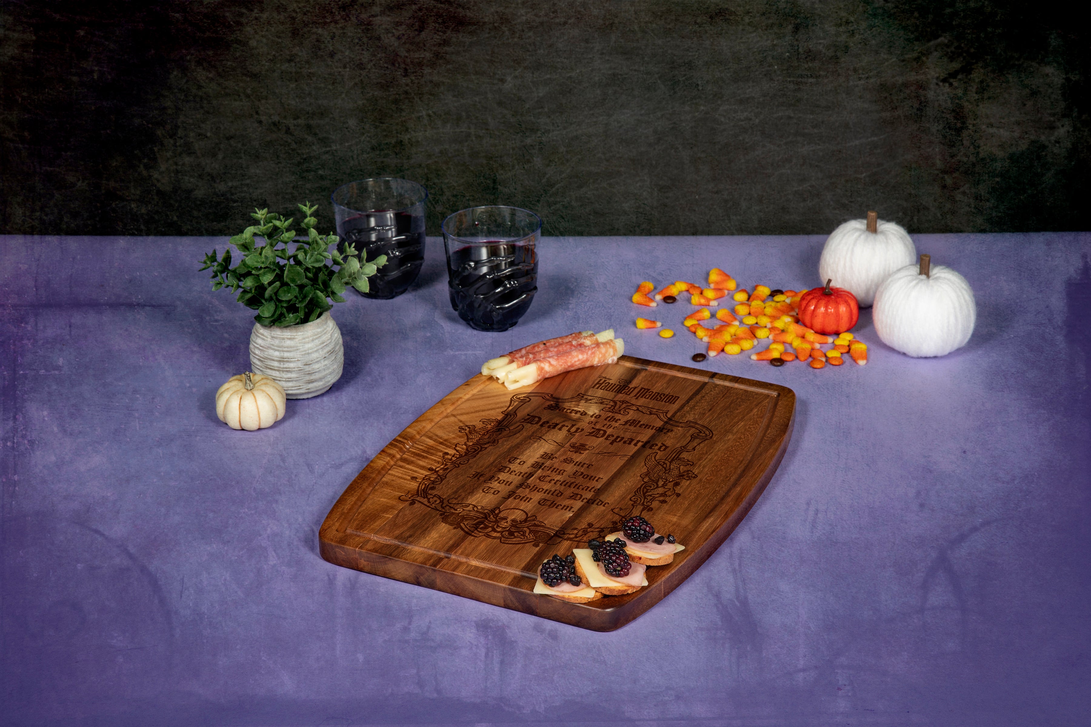 Haunted Mansion - Ovale Acacia Cutting Board-Picnic Time Family of Brands