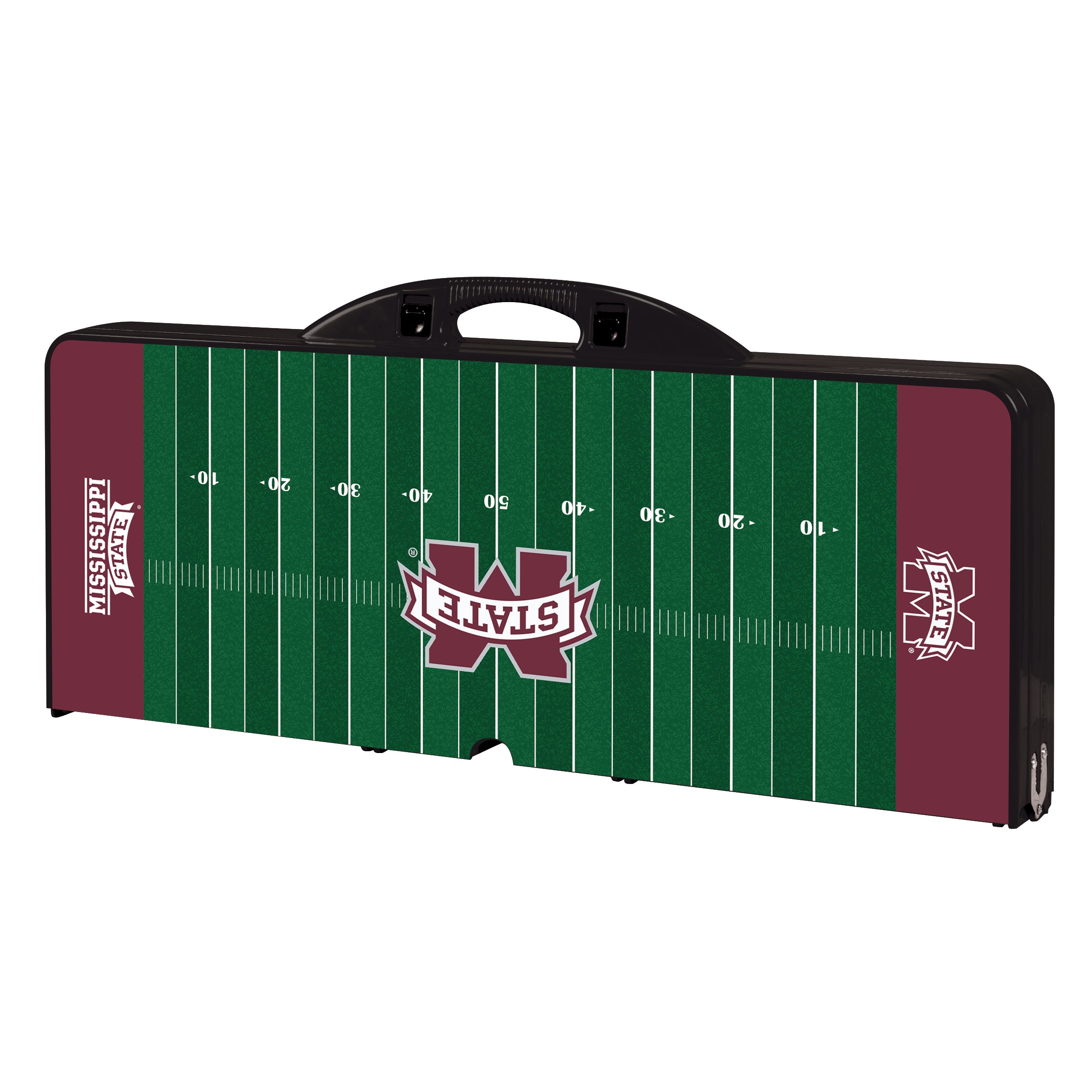 Mississippi State Bulldogs Football Field - Picnic Table Portable Folding Table with Seats