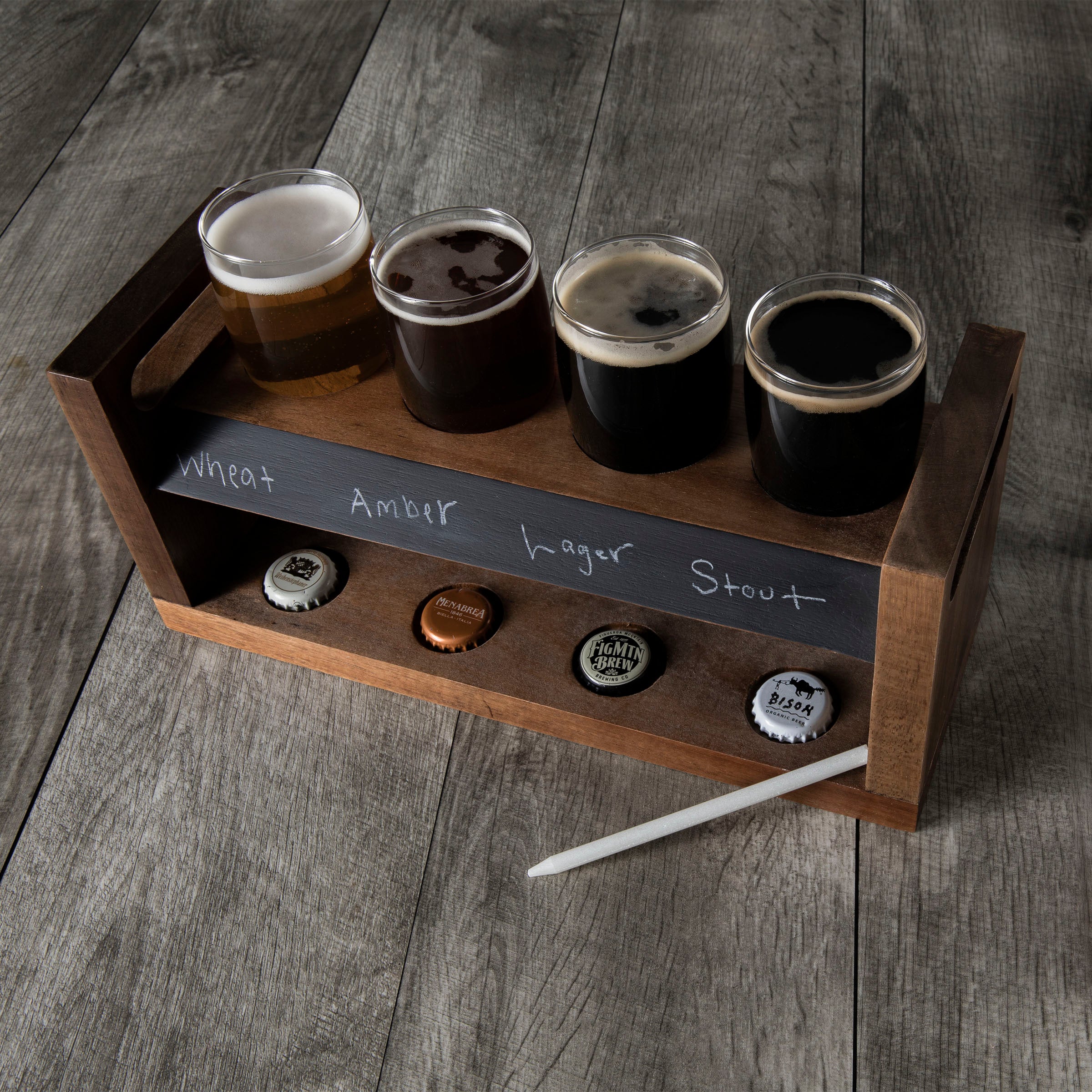Set Decorazione Per Torte Craft Brew Flight - Pagaia, 4 Bicchierini E Inserti Per Birra