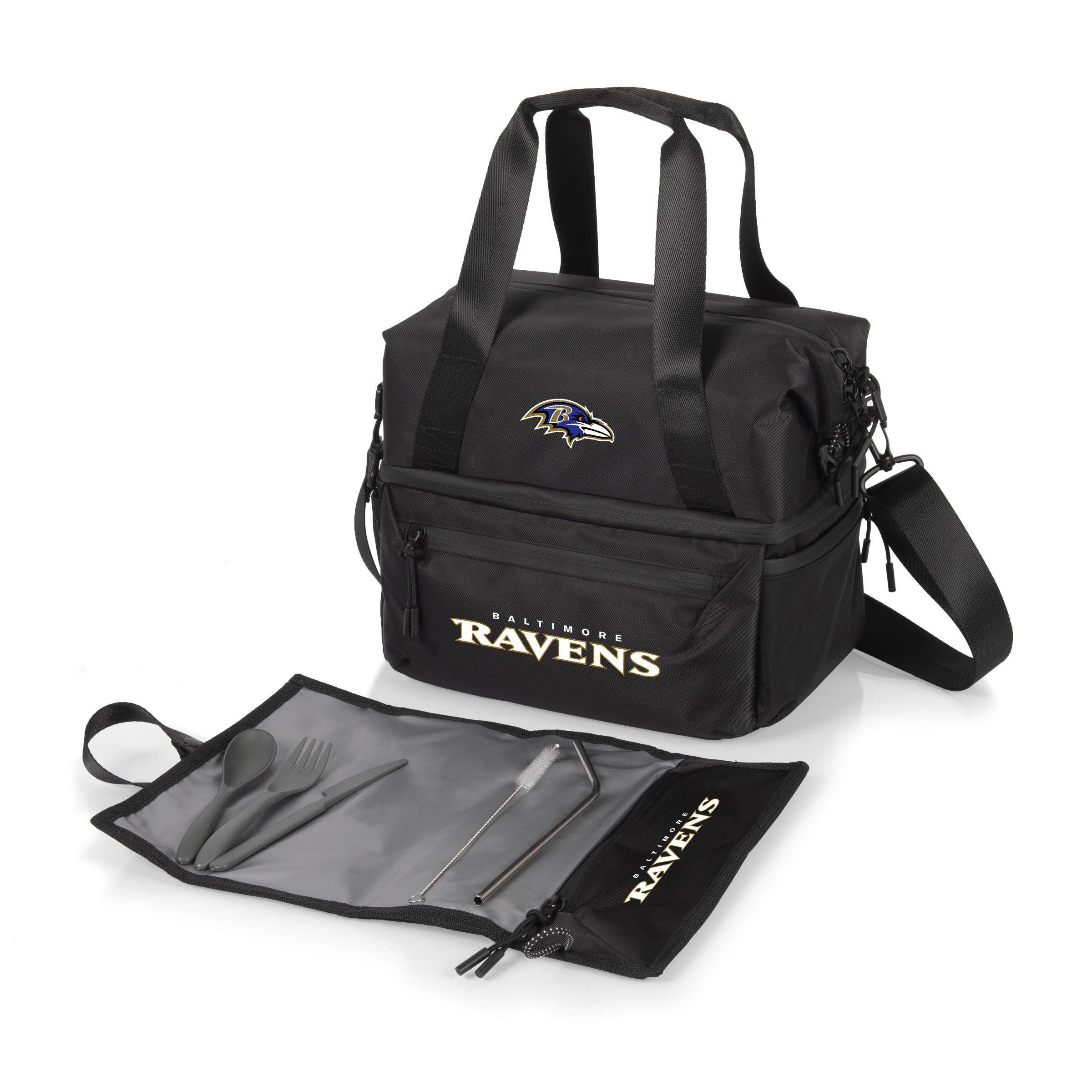 Baltimore Ravens - Tarana Recycled Lunch Bag Cooler with Utensils-Picnic Time Family of Brands