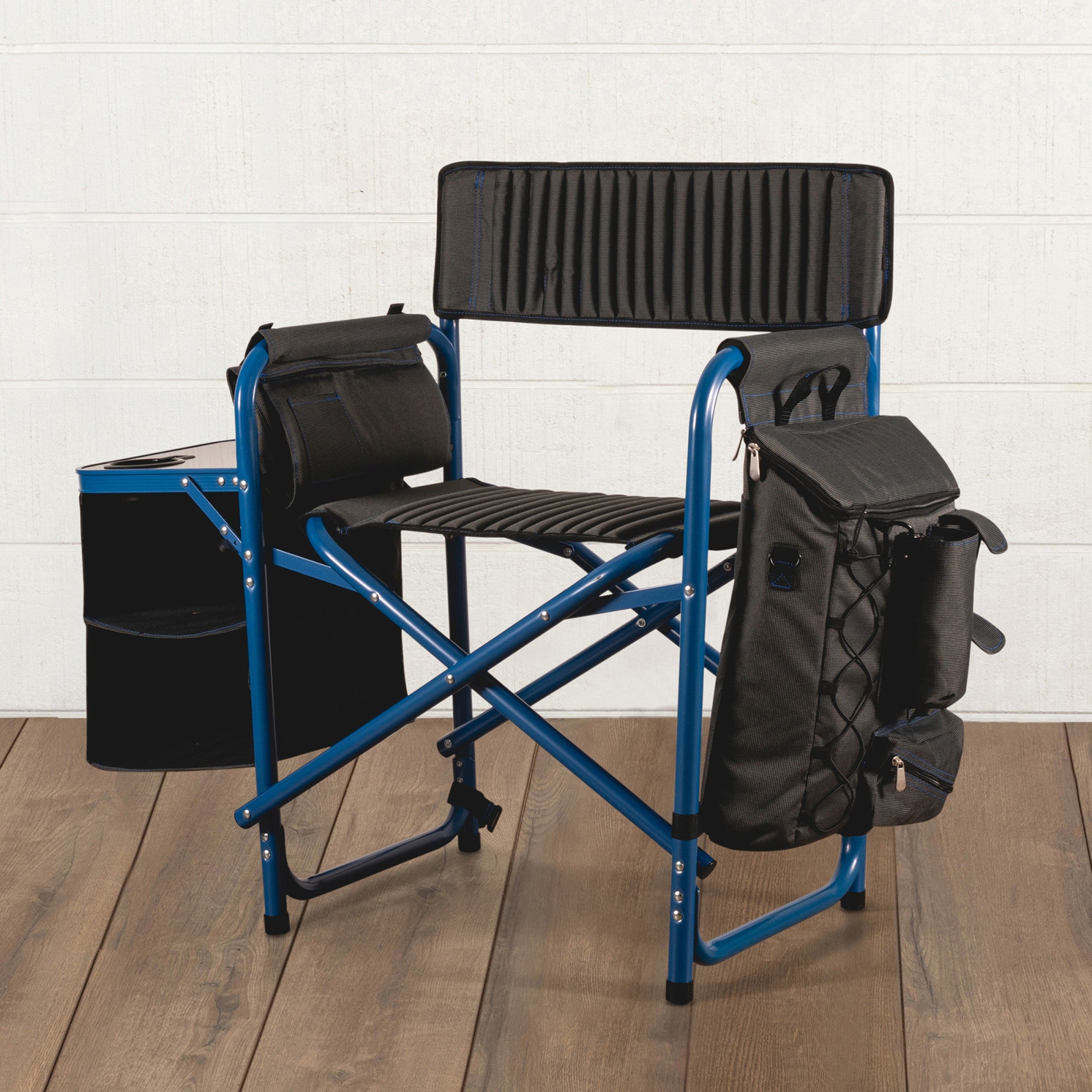 Picnic Time Dark Gray with Blue Fusion Chair