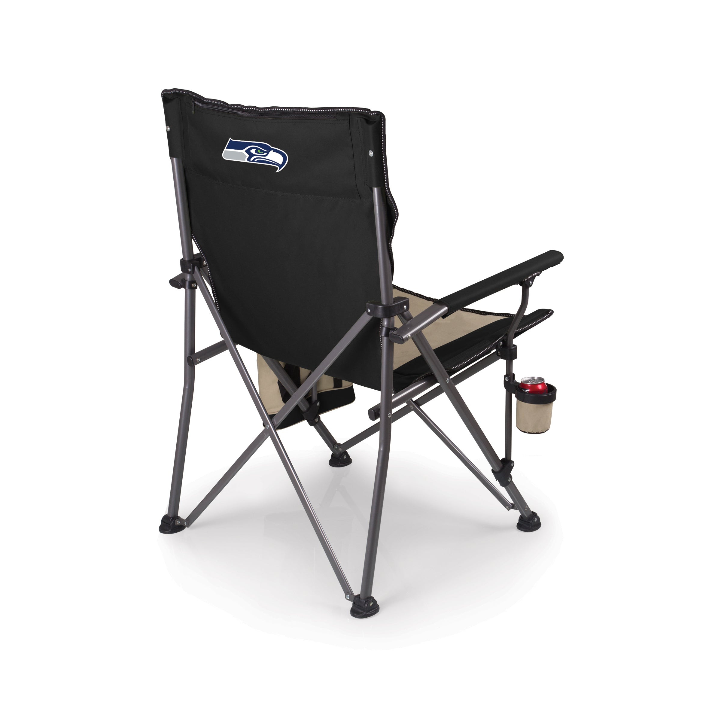 Seattle Seahawks Logo - Big Bear XXL Camping Chair with Cooler-Picnic Time Family of Brands