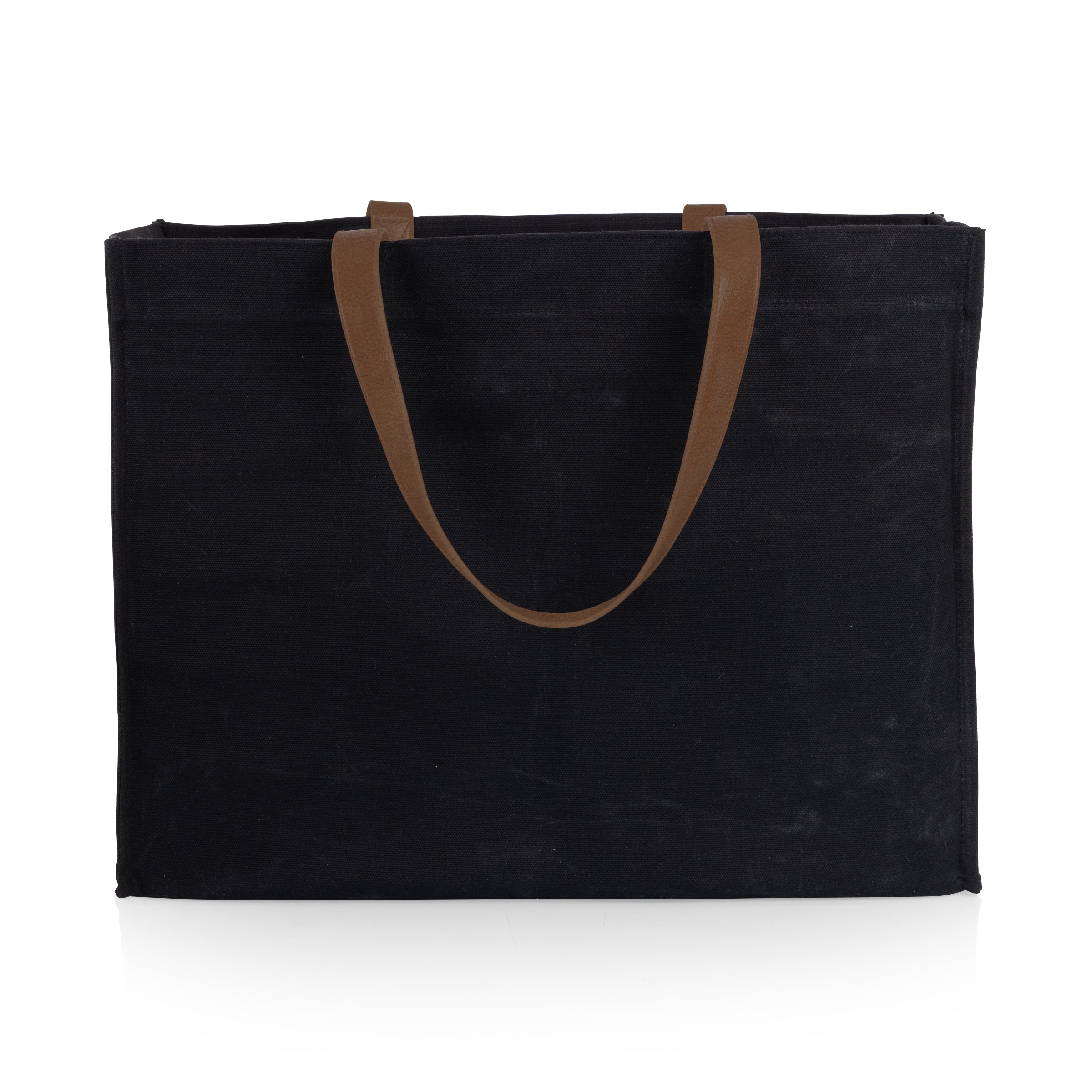 Market Waxed Canvas Tote with Leatherette Handles