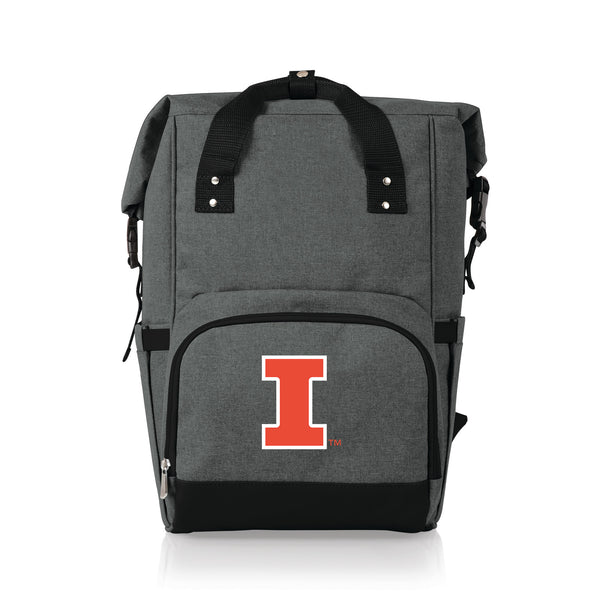Illinois Fighting Illini - On The Go Roll-Top Backpack Cooler