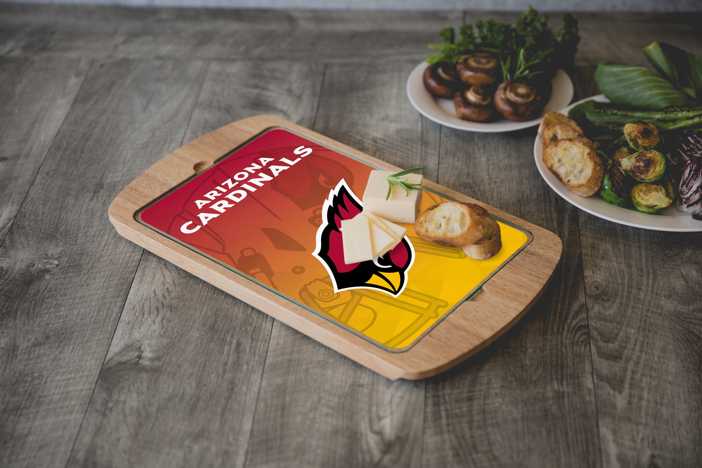 Arizona Cardinals - Billboard Glass Top Serving Tray-Picnic Time Family of Brands
