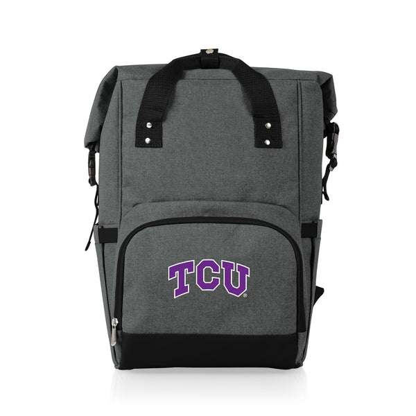 TCU Horned Frogs - On The Go Roll-Top Backpack Cooler