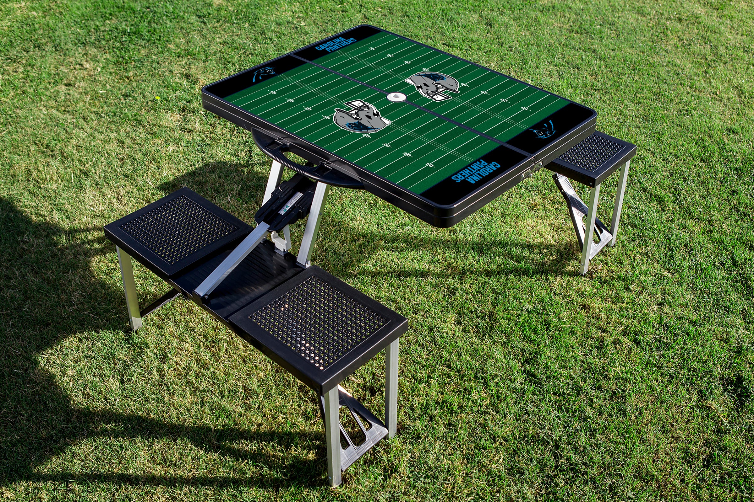 Carolina Panthers Football Field - Picnic Table Portable Folding Table with Seats-Picnic Time Family of Brands