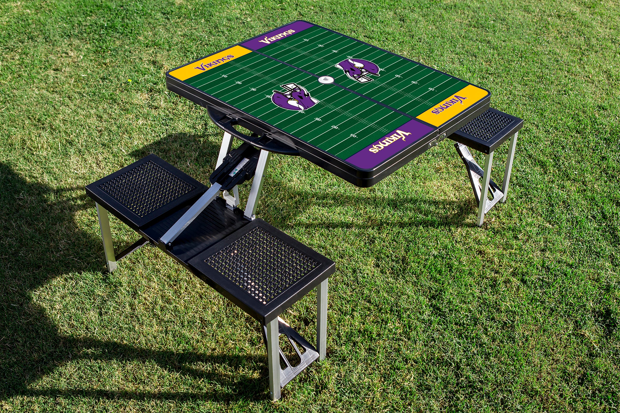 Minnesota Vikings Football Field - Picnic Table Portable Folding Table with Seats