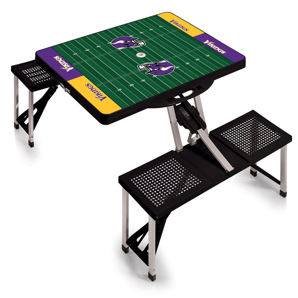 Minnesota Vikings Football Field - Picnic Table Portable Folding Table with Seats