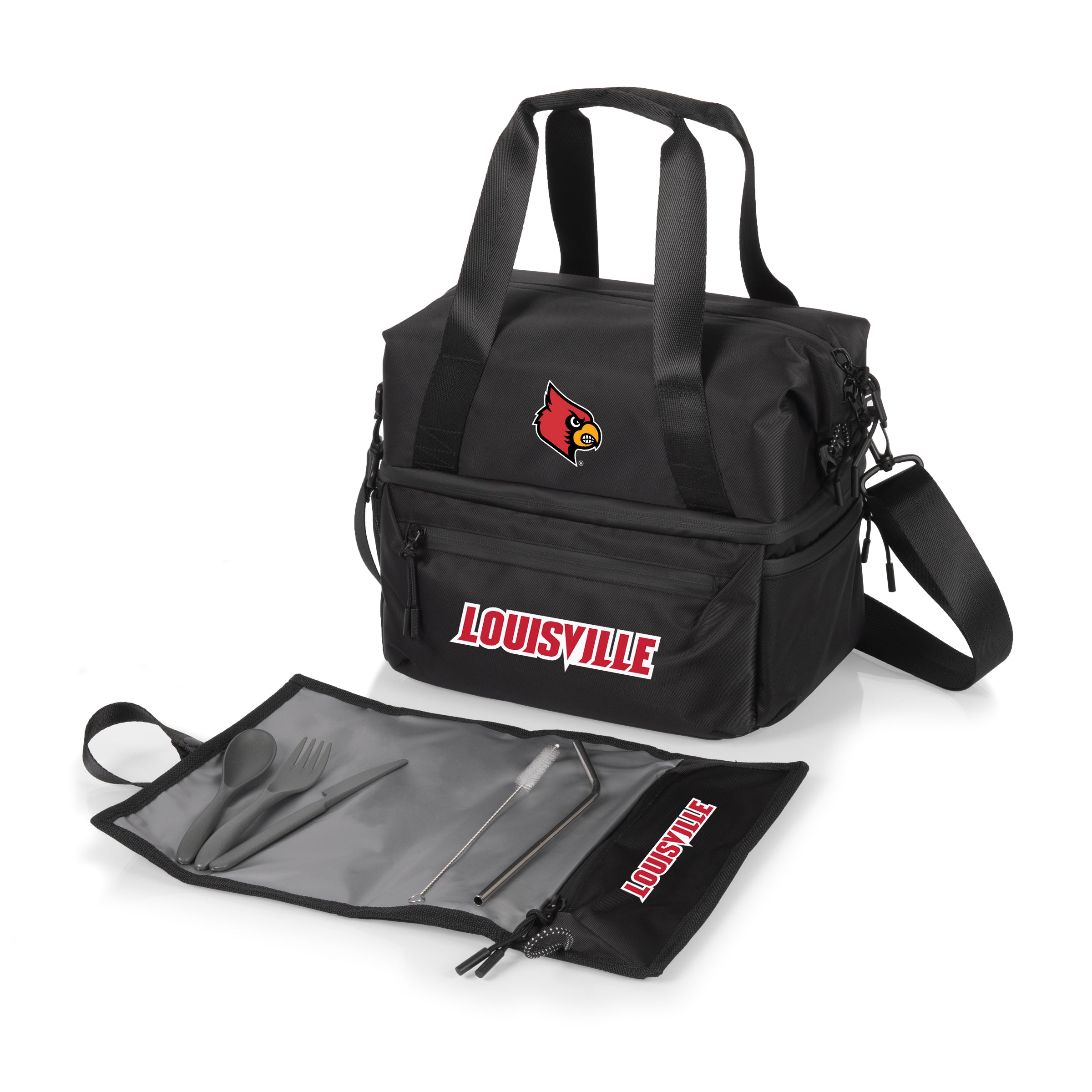 Louisville Cardinals - Tarana Recycled Lunch Bag Cooler with Utensils-Picnic Time Family of Brands