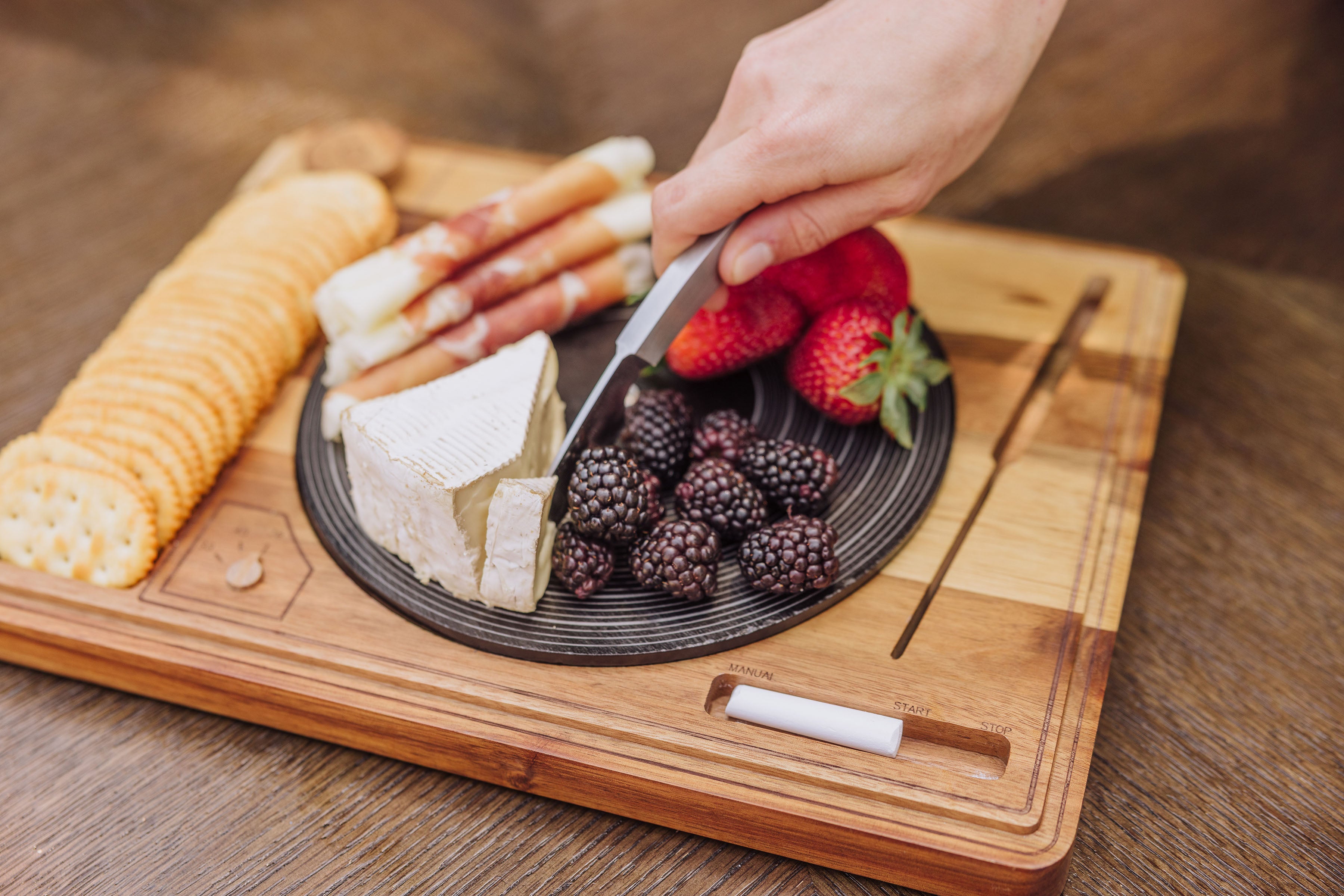 Turntable Acacia and Slate Cheese Board with Knife – PICNIC TIME