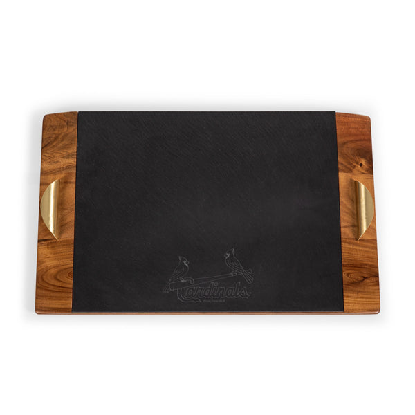 Acacia Wood & Slate Black with Gold Accents