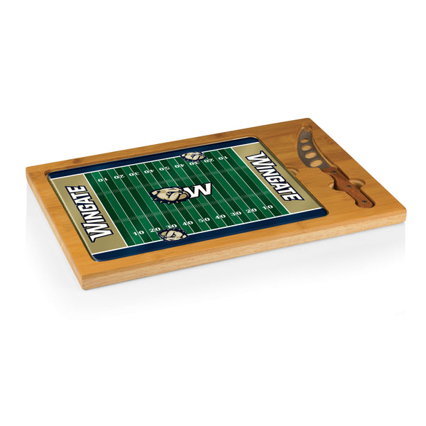 Wingate University Bulldogs - Icon Glass Top Cutting Board & Knife Set-Picnic Time Family of Brands