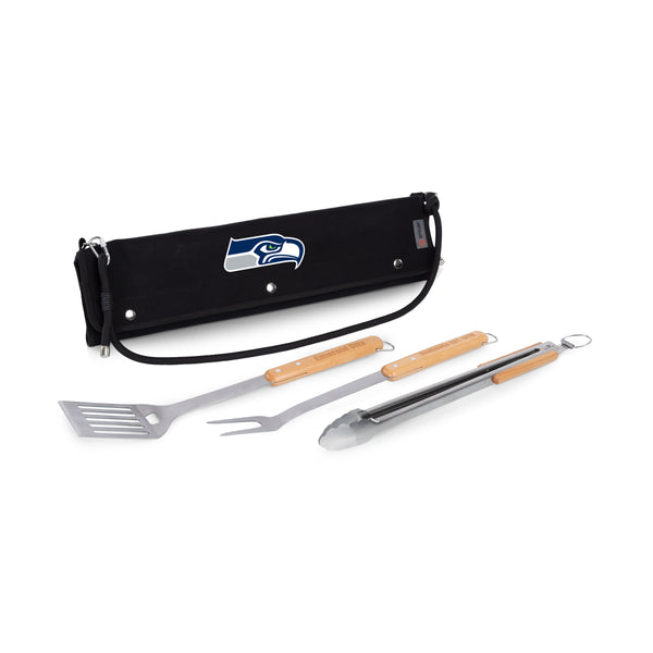 Seattle Seahawks - BBQ Roll Up 3 Piece Set-Picnic Time Family of Brands