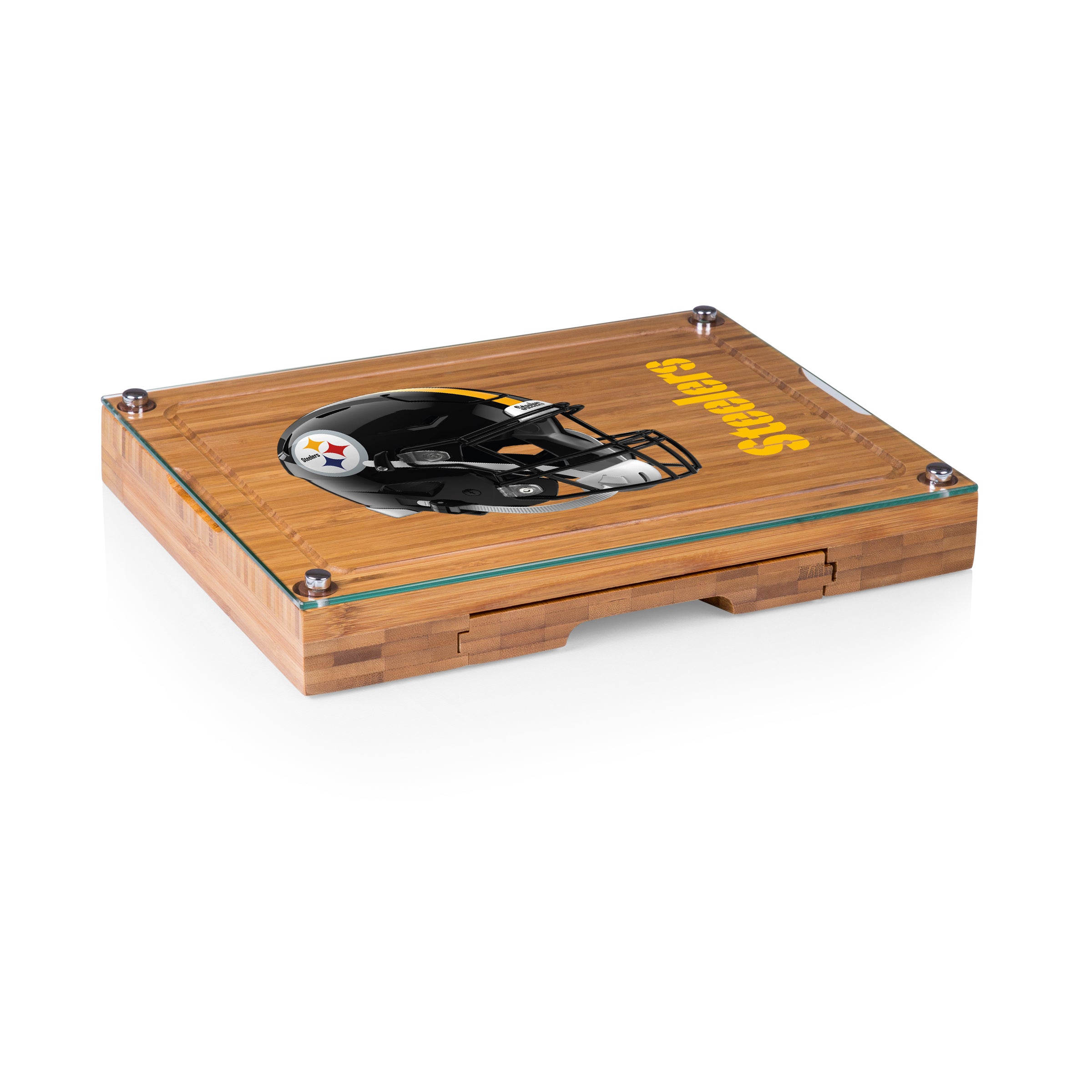 Pittsburgh Steelers - Concerto Glass Top Cheese Cutting Board & Tools Set