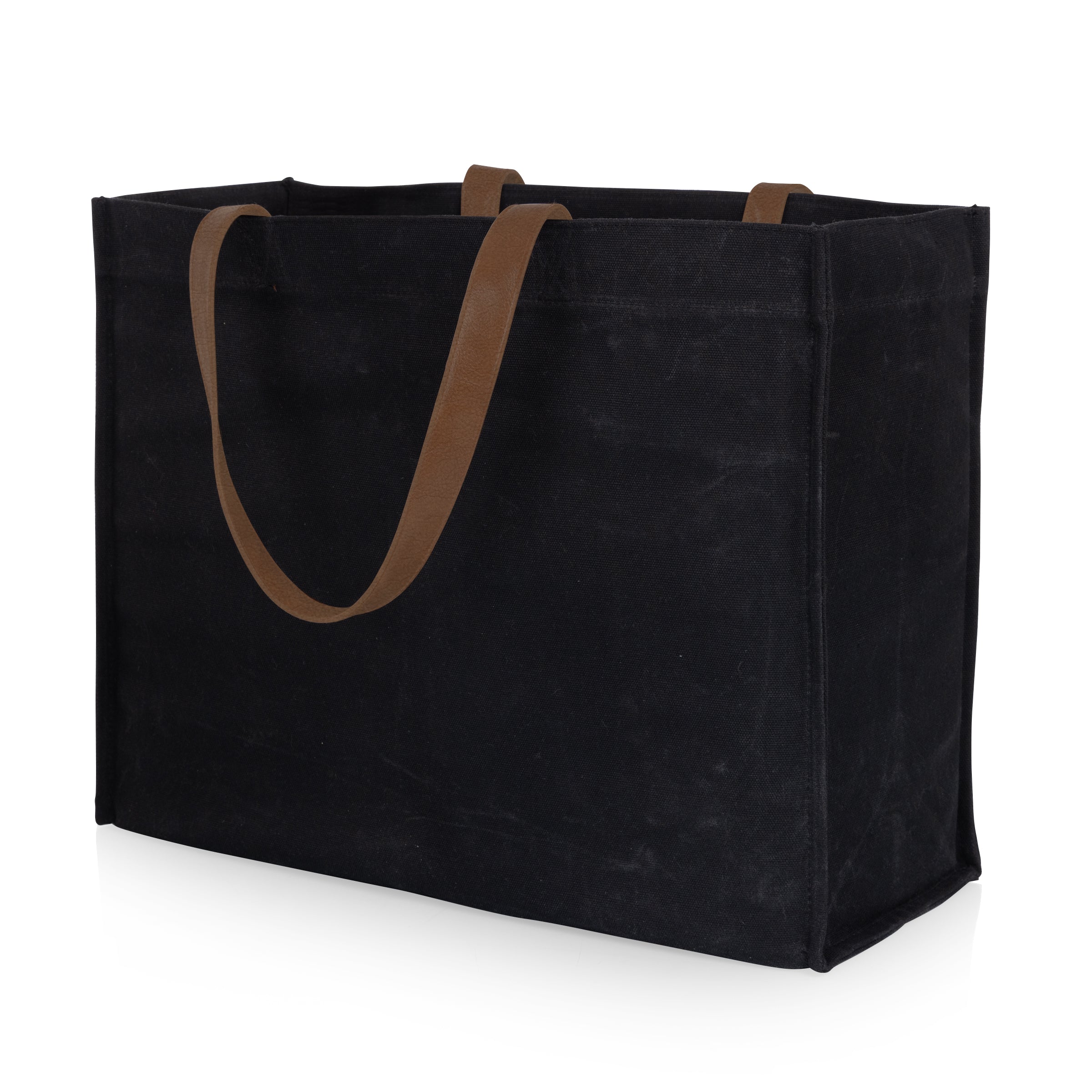 Market Waxed Canvas Tote with Leatherette Handles