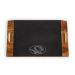 Acacia Wood & Slate Black with Gold Accents