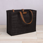 Market Waxed Canvas Tote with Leatherette Handles