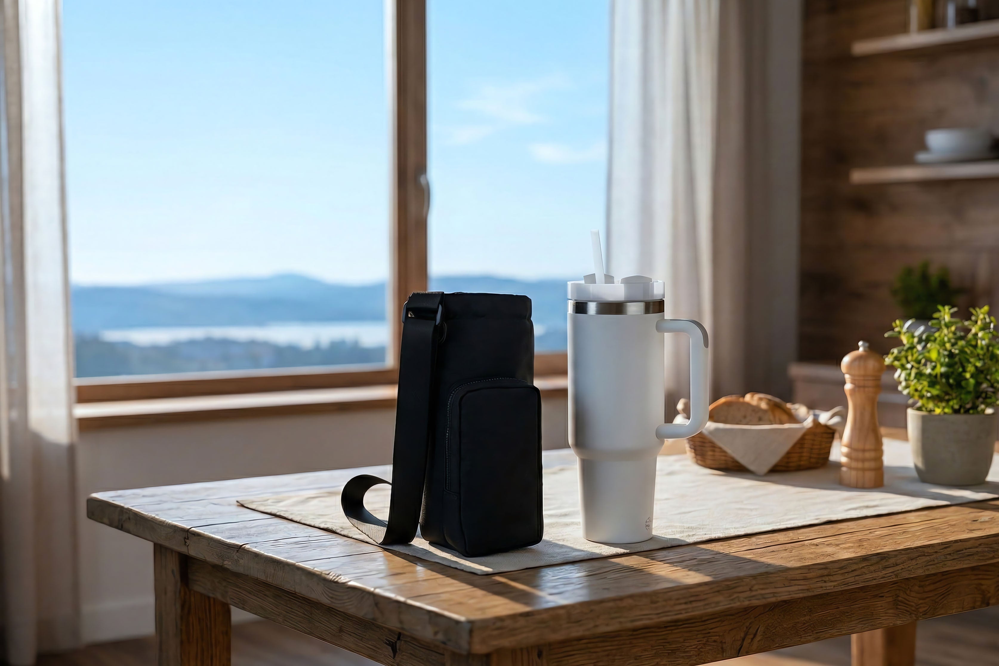 Eclipse Tumbler Tote with 40oz Stainless Travel Mug-Picnic Time Family of Brands