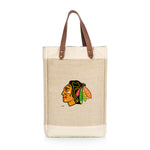 Chicago Blackhawks - Pinot Jute 2 Bottle Insulated Wine Bag-Picnic Time Family of Brands