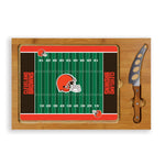 Cleveland Browns Football Field - Icon Glass Top Cutting Board & Knife Set