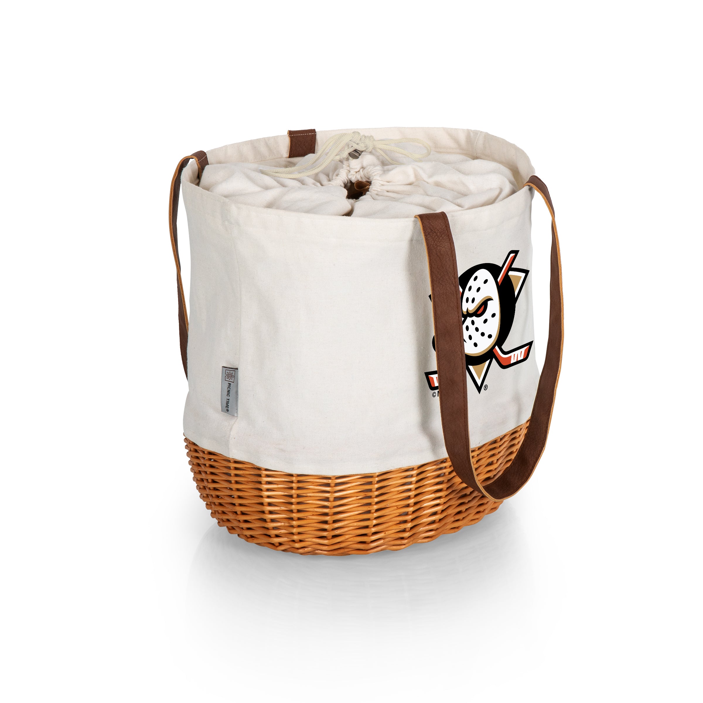 Anaheim Ducks - Coronado Canvas and Willow Basket Tote