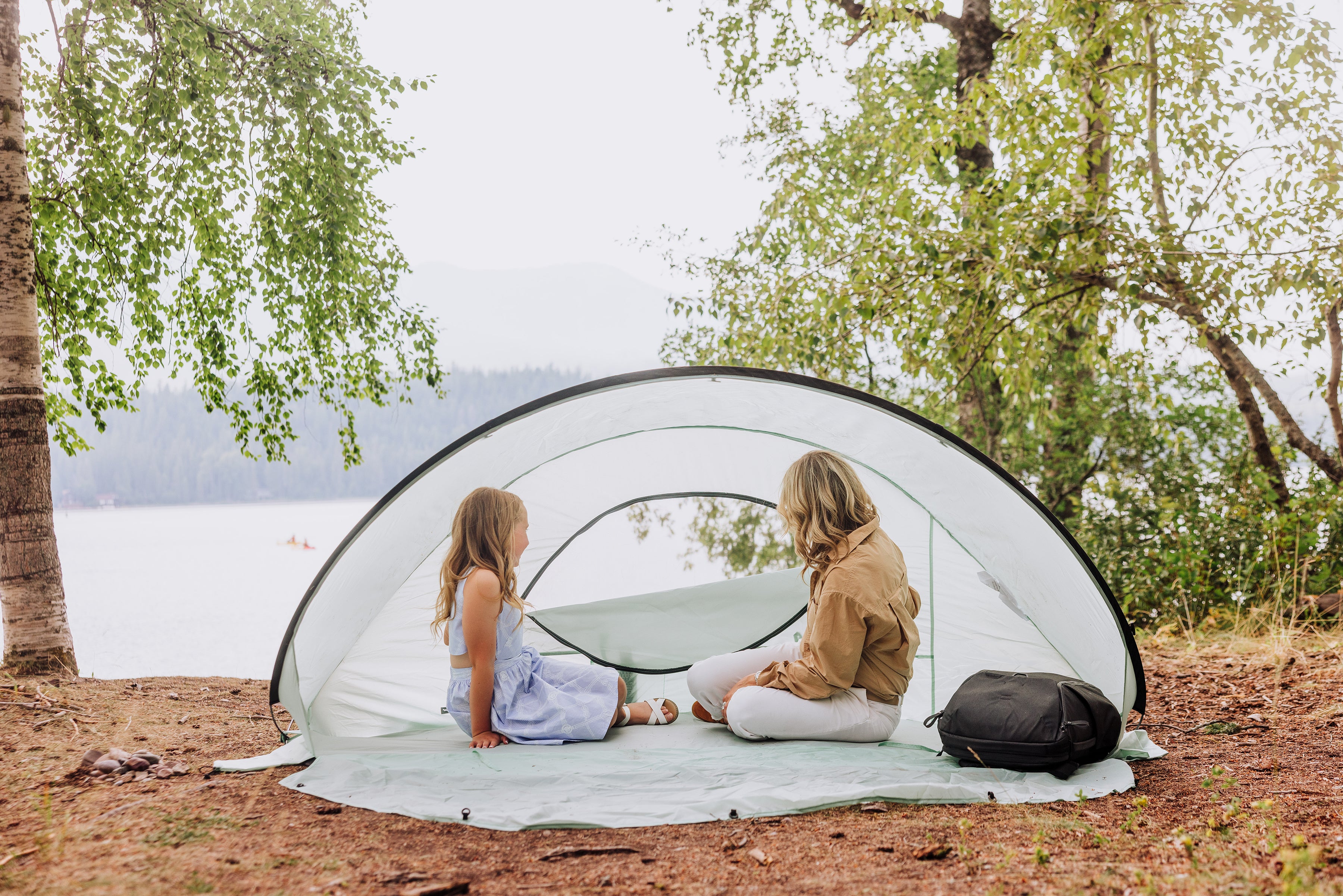 beach tent camping Cornell Big Red