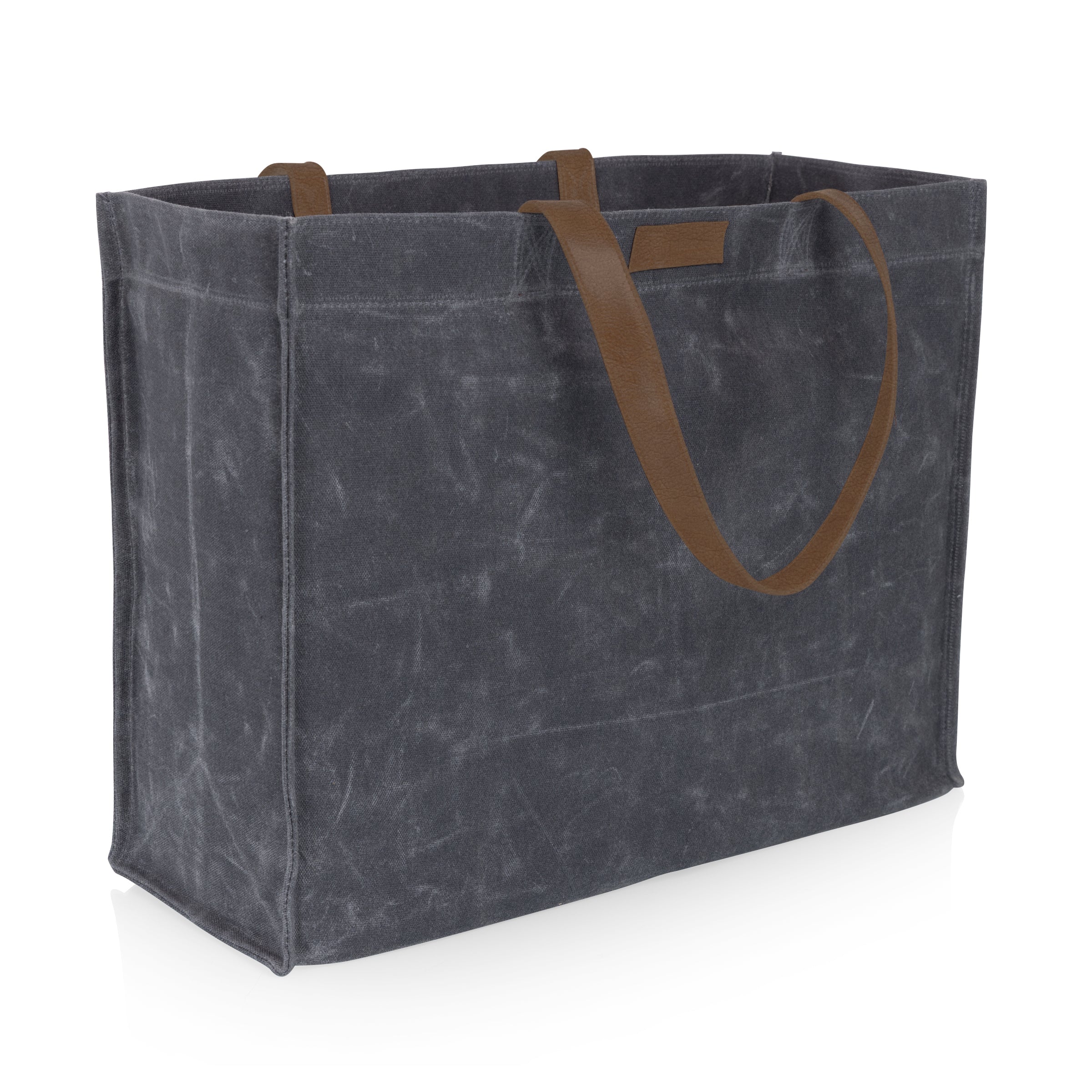 Market Waxed Canvas Tote with Leatherette Handles