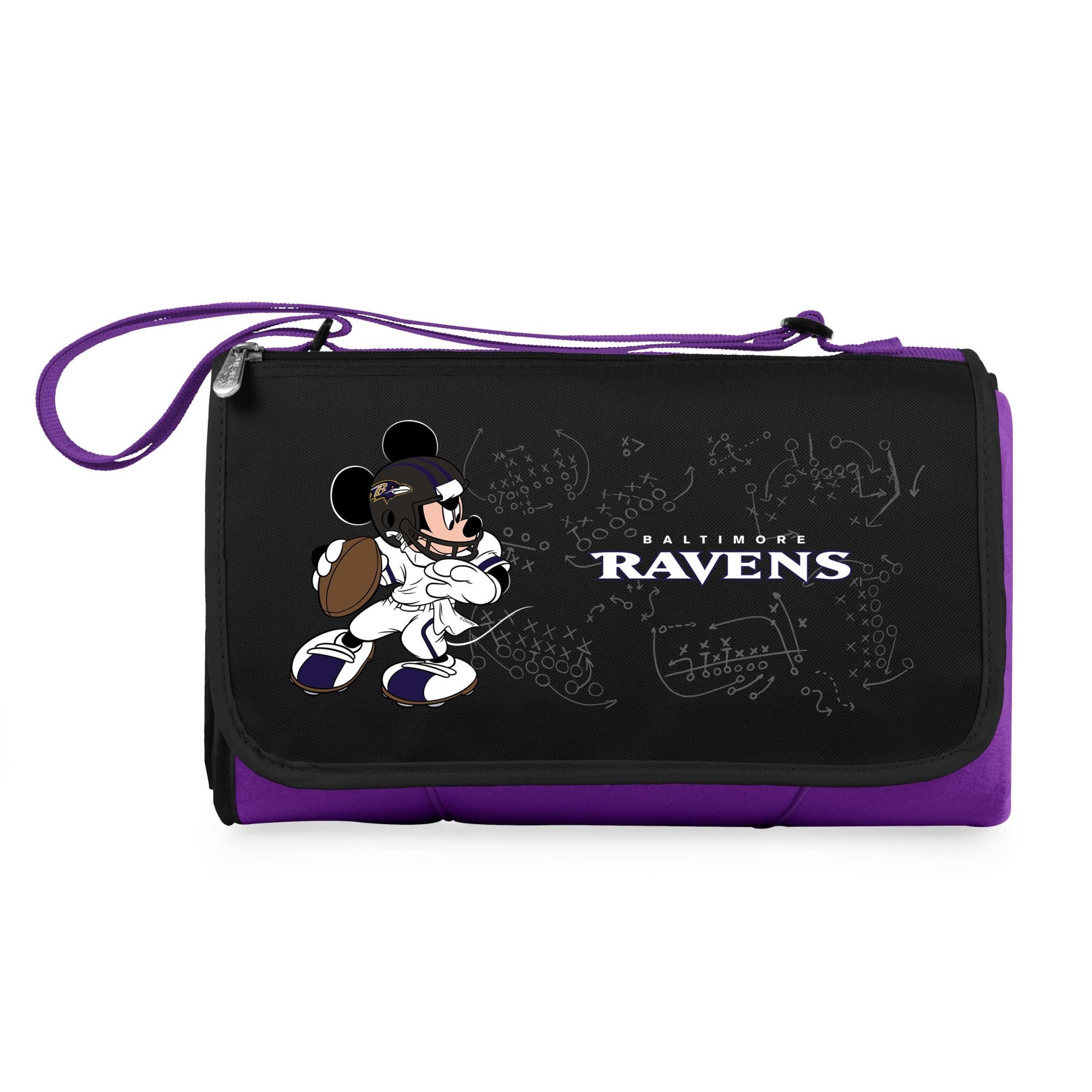 Baltimore Ravens - Mickey Mouse - Blanket Tote Outdoor Picnic Blanket
