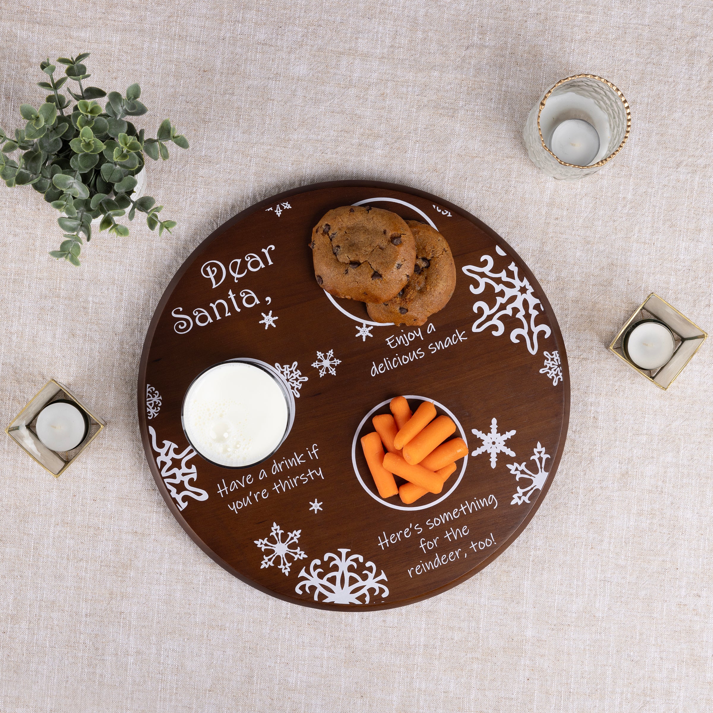 Dear Santa Milk & Cookies Serving Tray