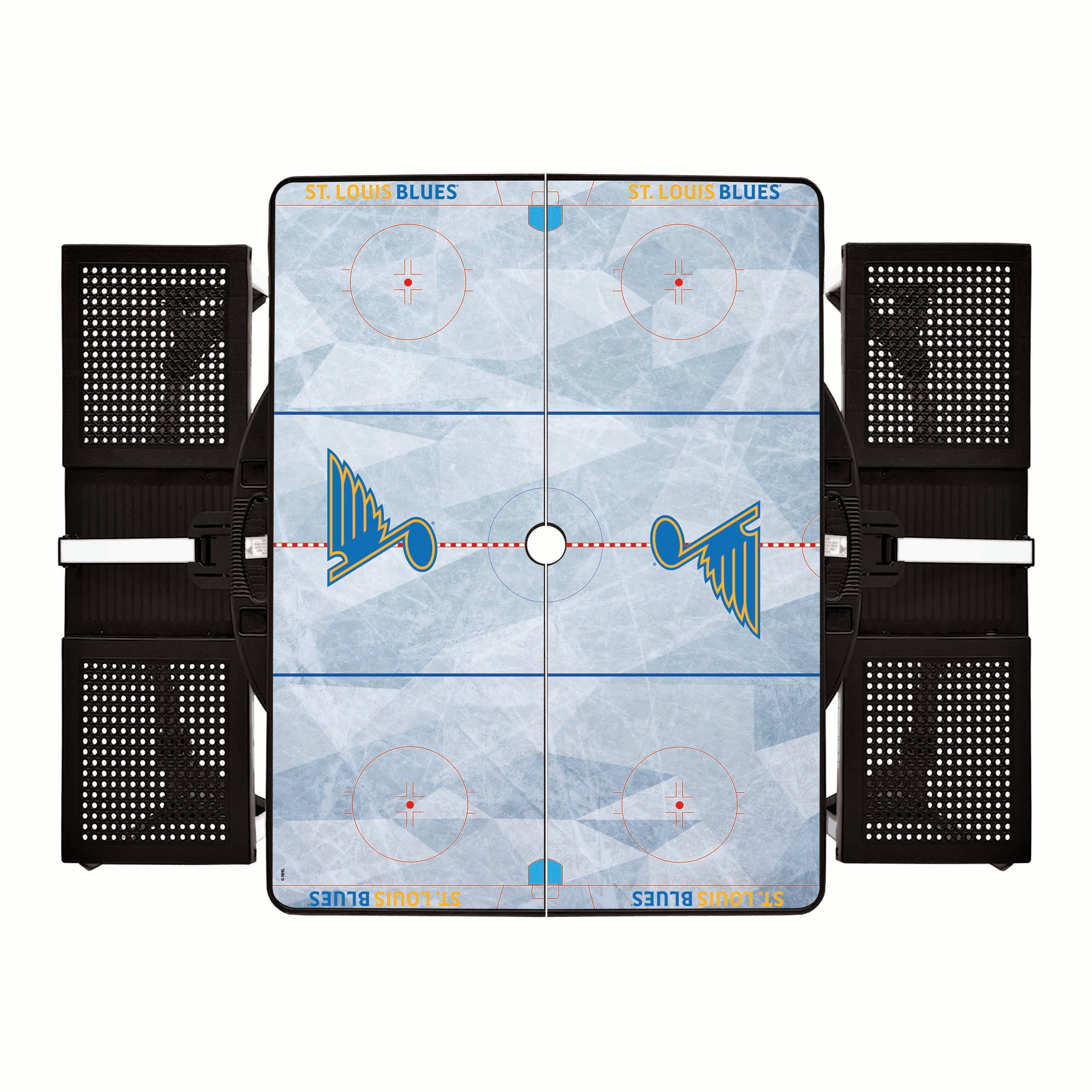 St Louis Blues - Picnic Table Portable Folding Table with Seats-Picnic Time Family of Brands
