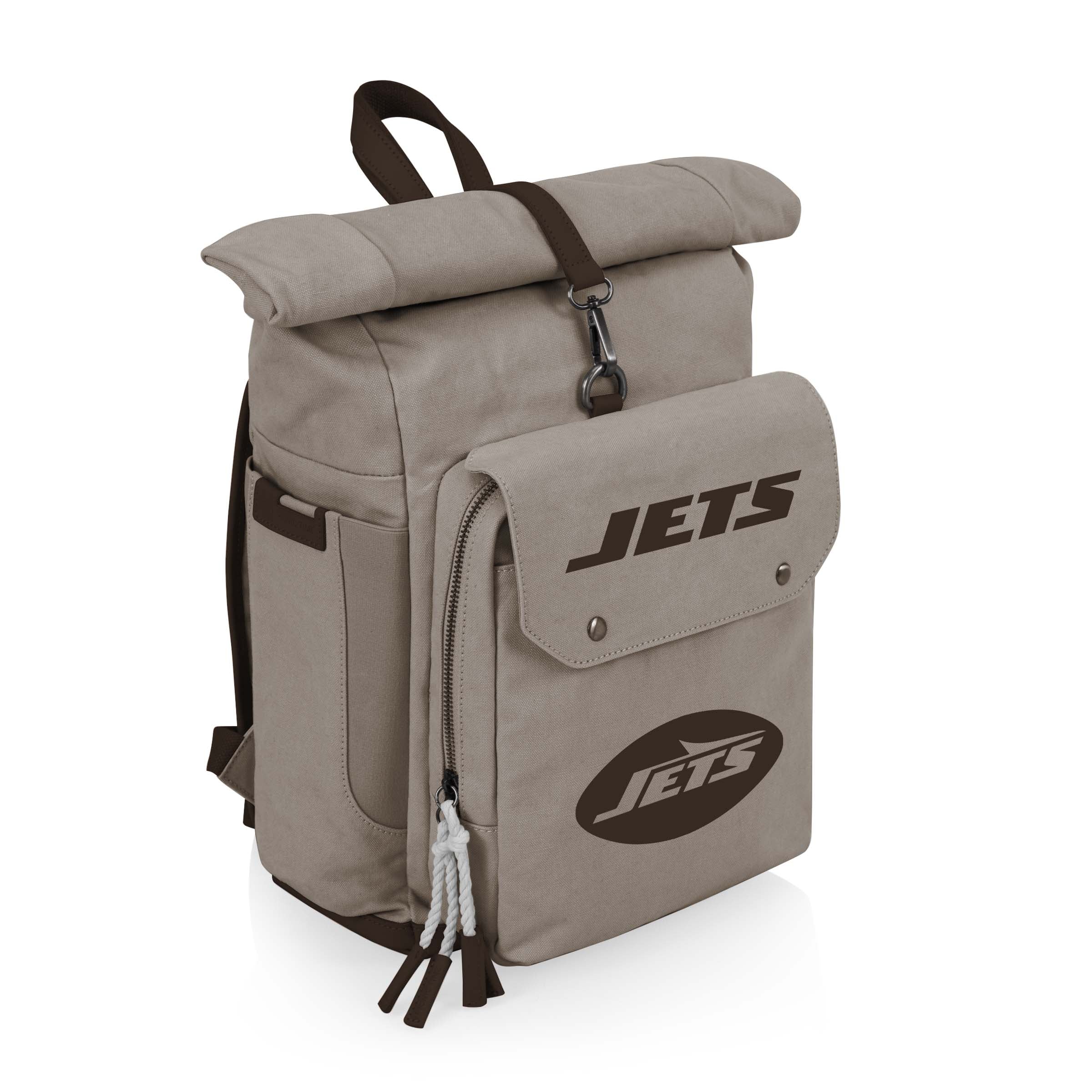 New York Jets - Carmel Roll Top Picnic Backpack Cooler-Picnic Time Family of Brands
