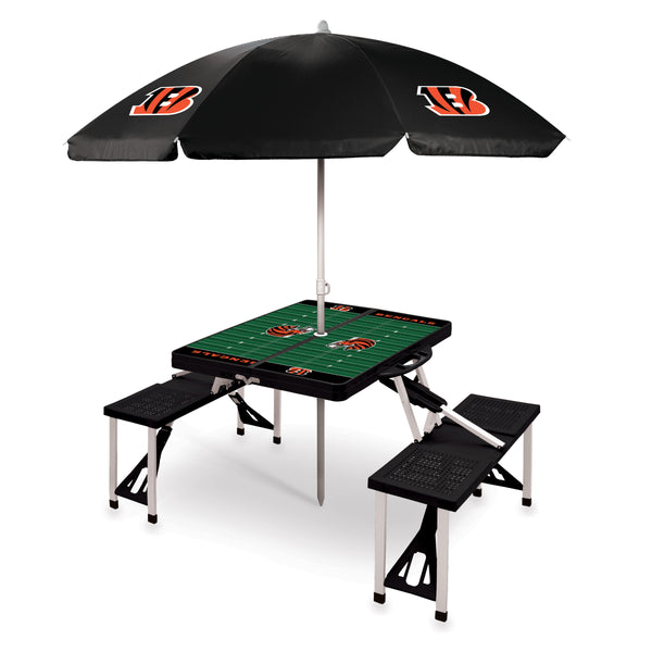 Cincinnati Bengals - Picnic Table Portable Folding Table with Seats and Umbrella