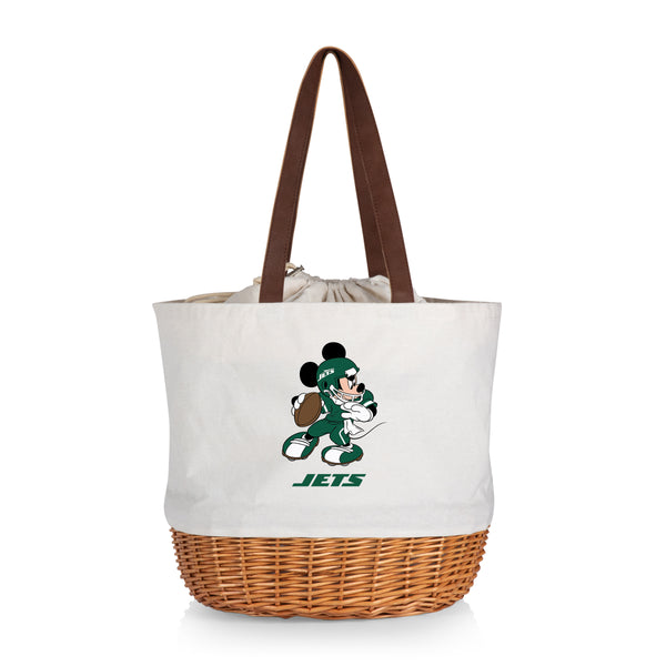 New York Jets Mickey Mouse - Coronado Canvas and Willow Basket Tote