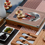 New England Patriots - Concerto Glass Top Cheese Cutting Board & Tools Set
