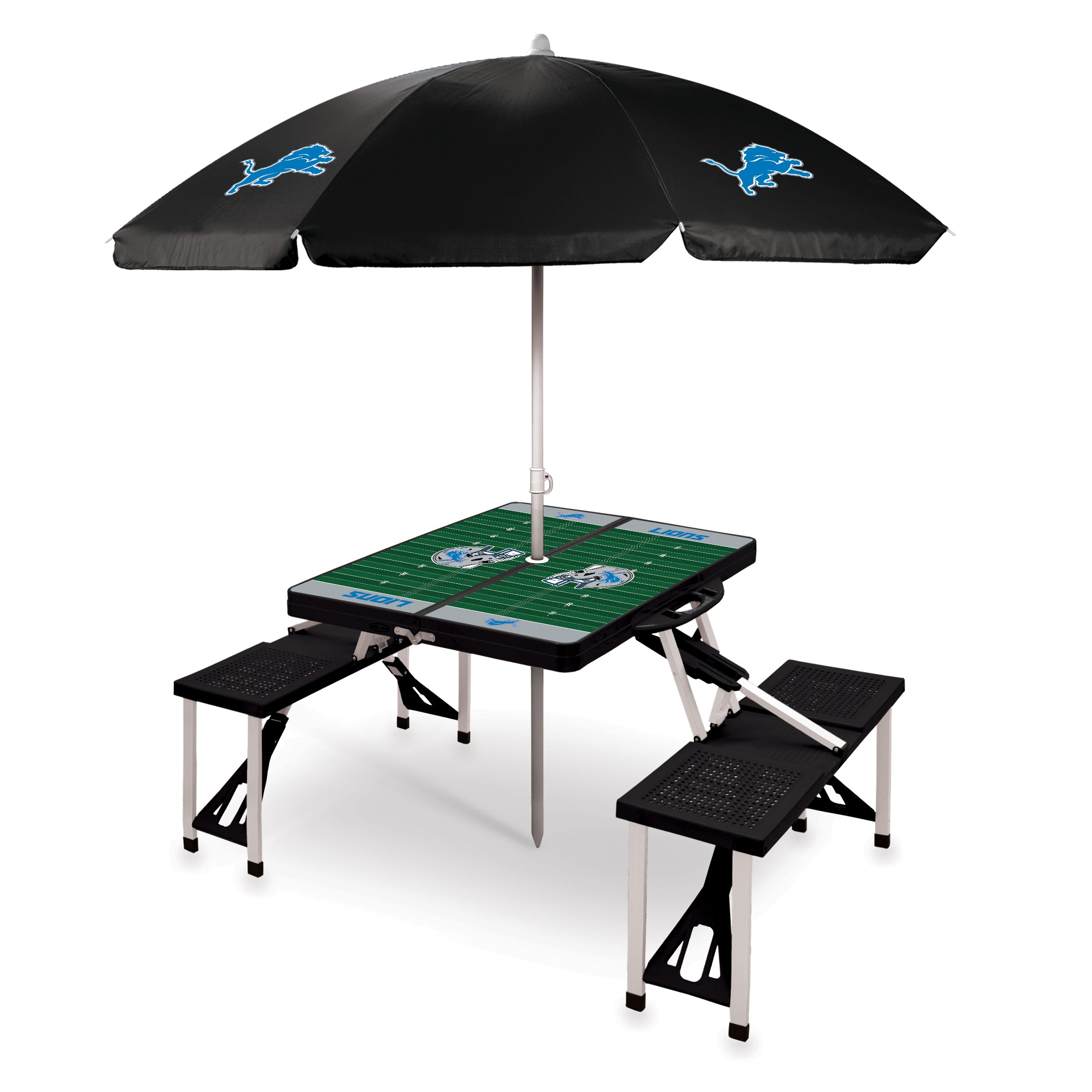 Detroit Lions Picnic Table Portable Folding Table with Seats and
